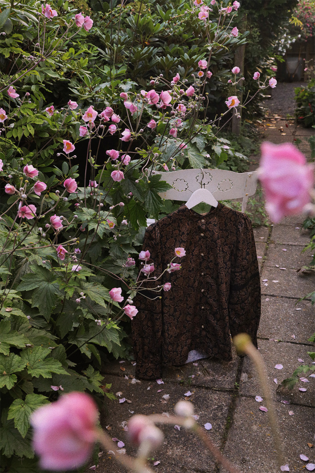 Black Golden Floral Blouse 