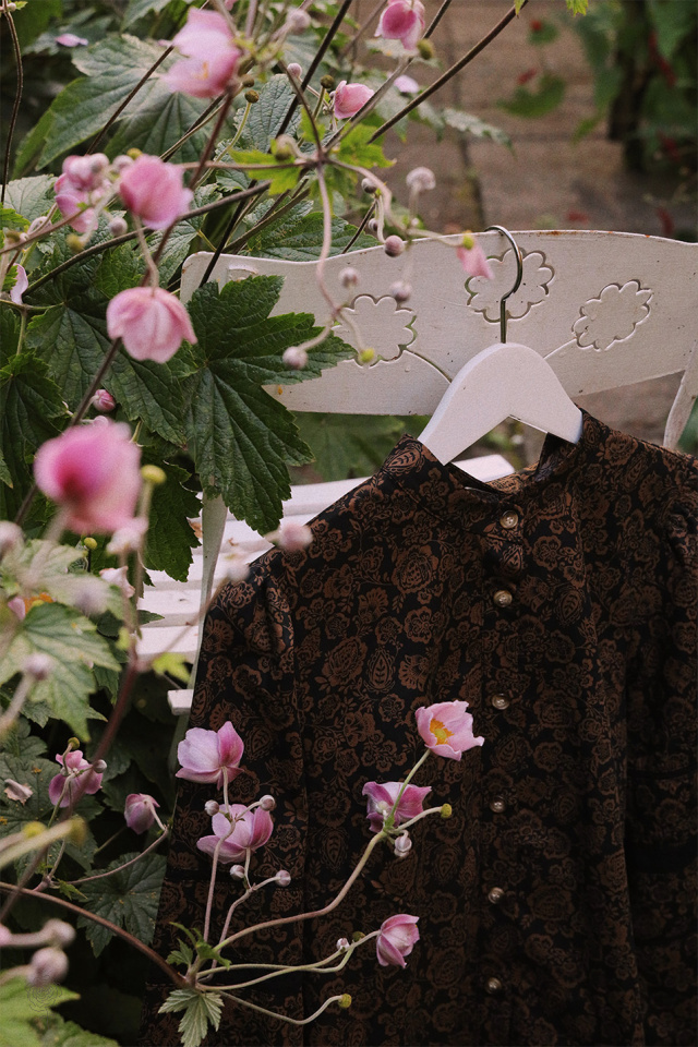 Black Golden Floral Blouse 