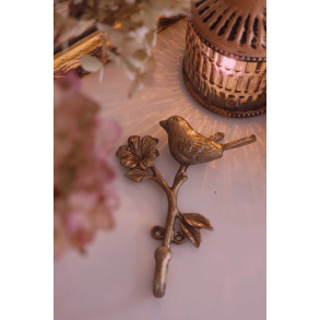 Golden Bird On Branch Hook