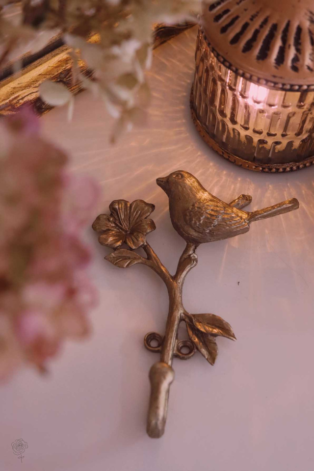 Golden Bird On Branch Hook