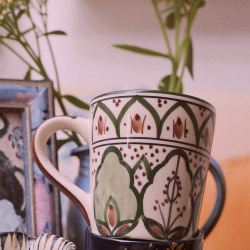 Handpainted Green Karlie Mug 