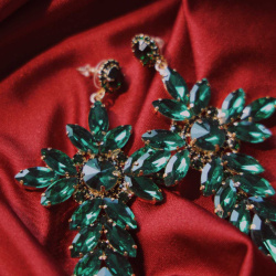 Green Infinity Glass Earrings