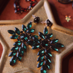 Green Infinity Glass Earrings