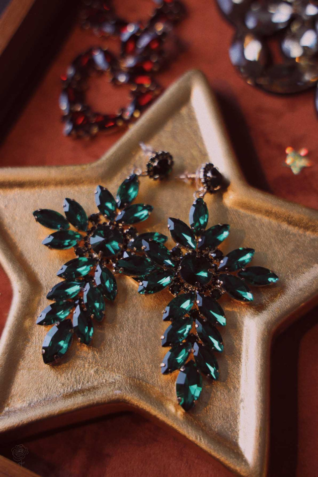 Green Infinity Glass Earrings