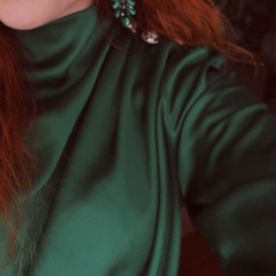 Green Infinity Glass Earrings