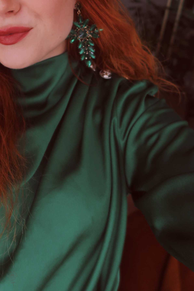 Green Infinity Glass Earrings