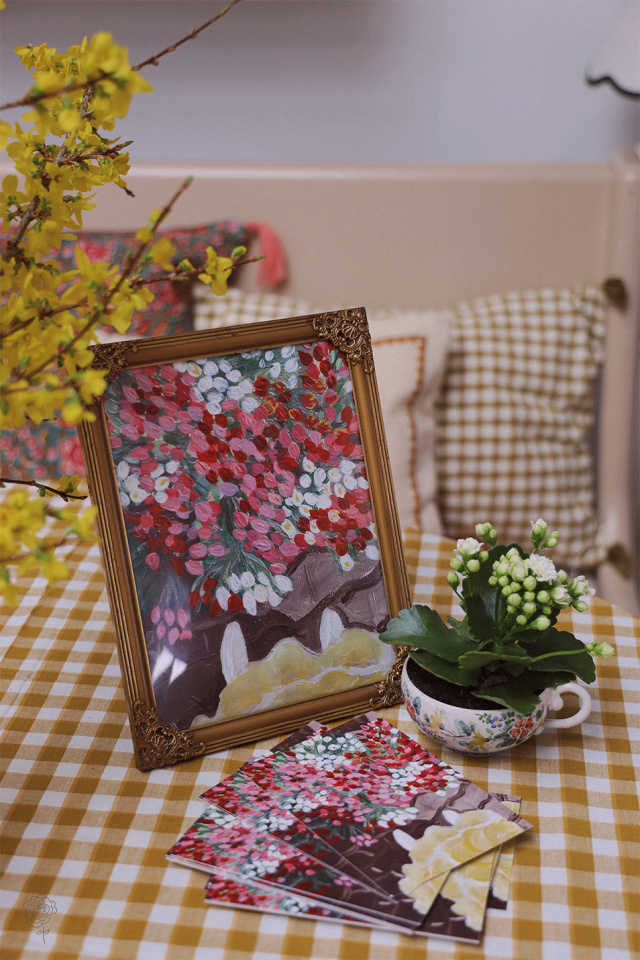 A4 Poster / Hello April Tulips by Elise Buch