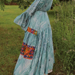 Green Floral Recycled Kimono | M-XL