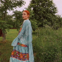 Green Floral Recycled Kimono | M-XL