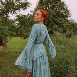 Green Floral Recycled Kimono | M-XL