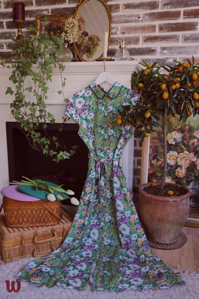 Like Monet Green Floral Dress 
