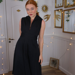 Little Black Elegant Vintage Dress | S