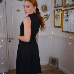 Little Black Elegant Vintage Dress | S