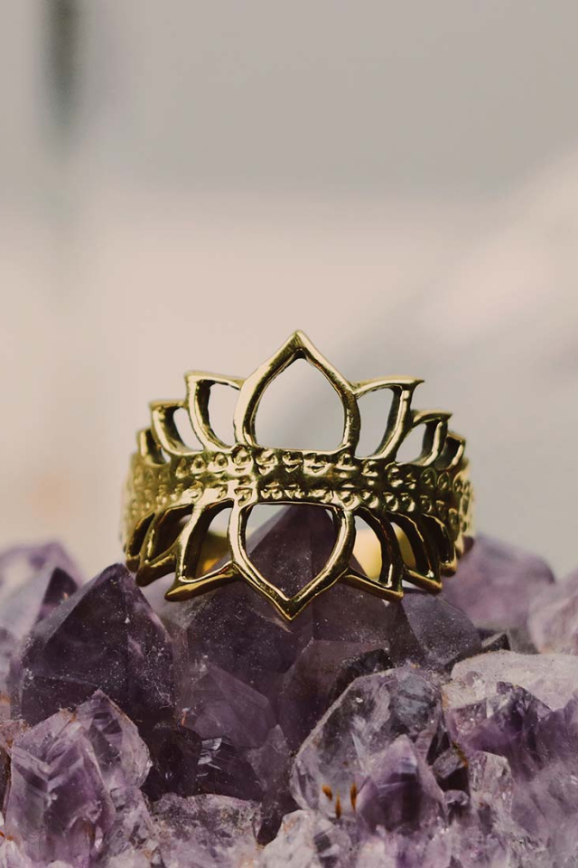 Lotus Brass Ring 