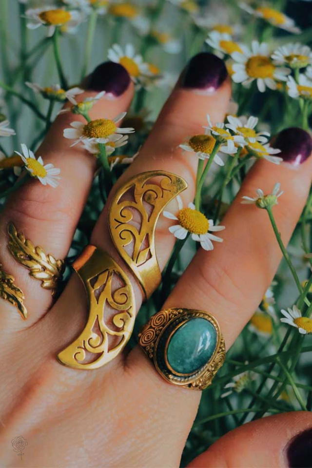 Luna Statement Brass Ring 