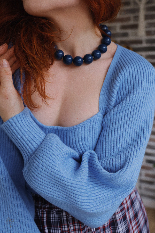 Mellow Blue Bead Necklace
