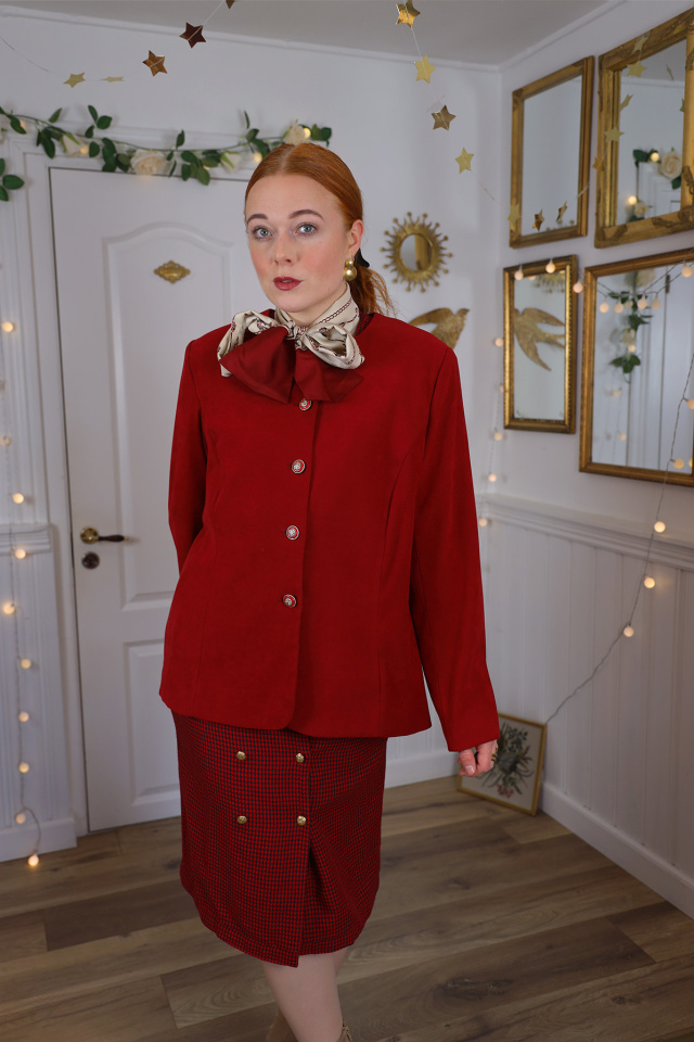 Merry Red Vintage Blazer Jacket | M/L