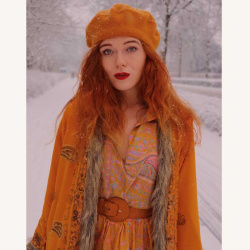 French Kiss Mustard Beret 