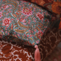 One With Green Floral Pillow Cover