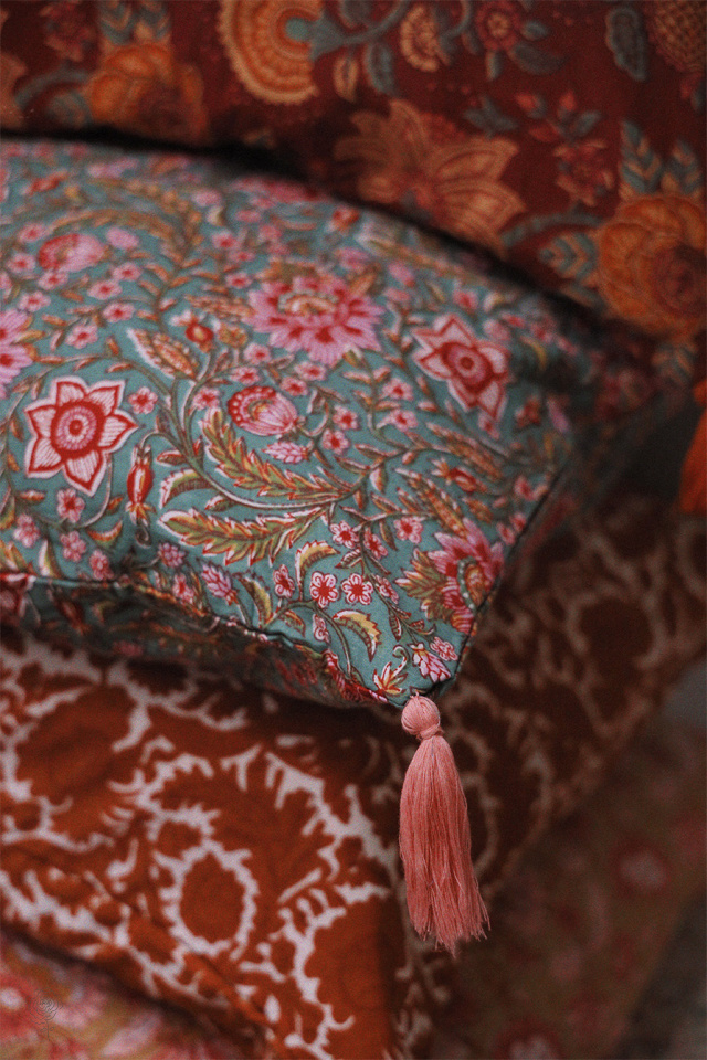 One With Green Floral Pillow Cover