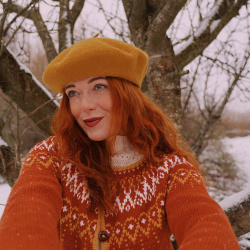 Orange, White &amp; Mustard Pattern Vintage Cardigan | S