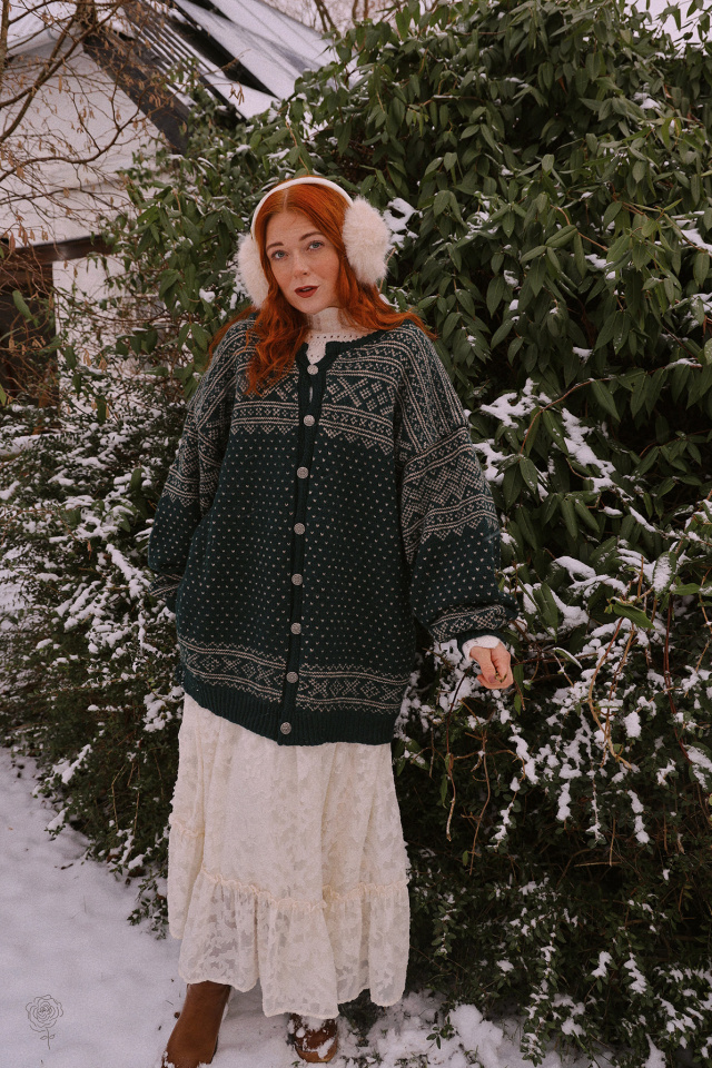 Petroleums Green Knitted Vintage Cardigan | XXXL