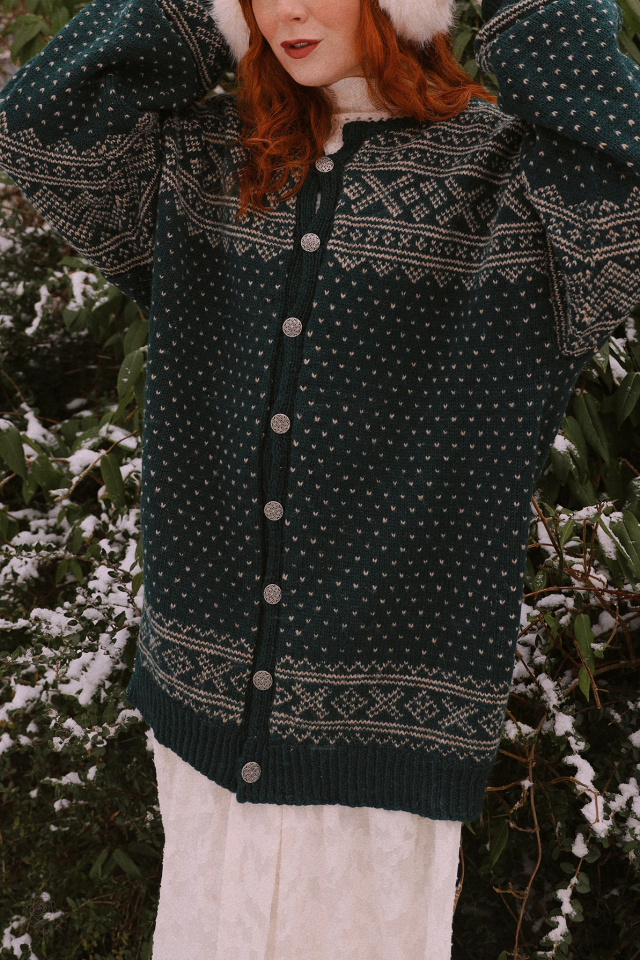 Petroleums Green Knitted Vintage Cardigan | XXXL