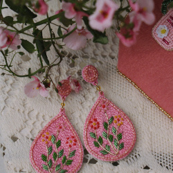 Pink Flower Meadow Earrings 