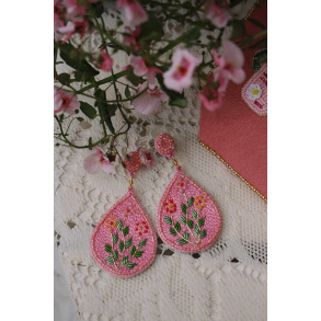 Pink Flower Meadow Earrings 