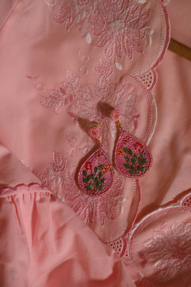 Pink Flower Meadow Earrings 