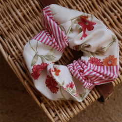 Red Remade Big Cotton Scrunchie 