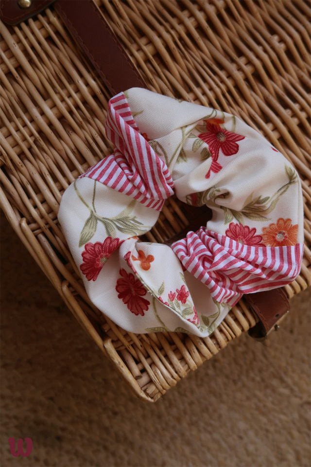 Red Remade Big Cotton Scrunchie 