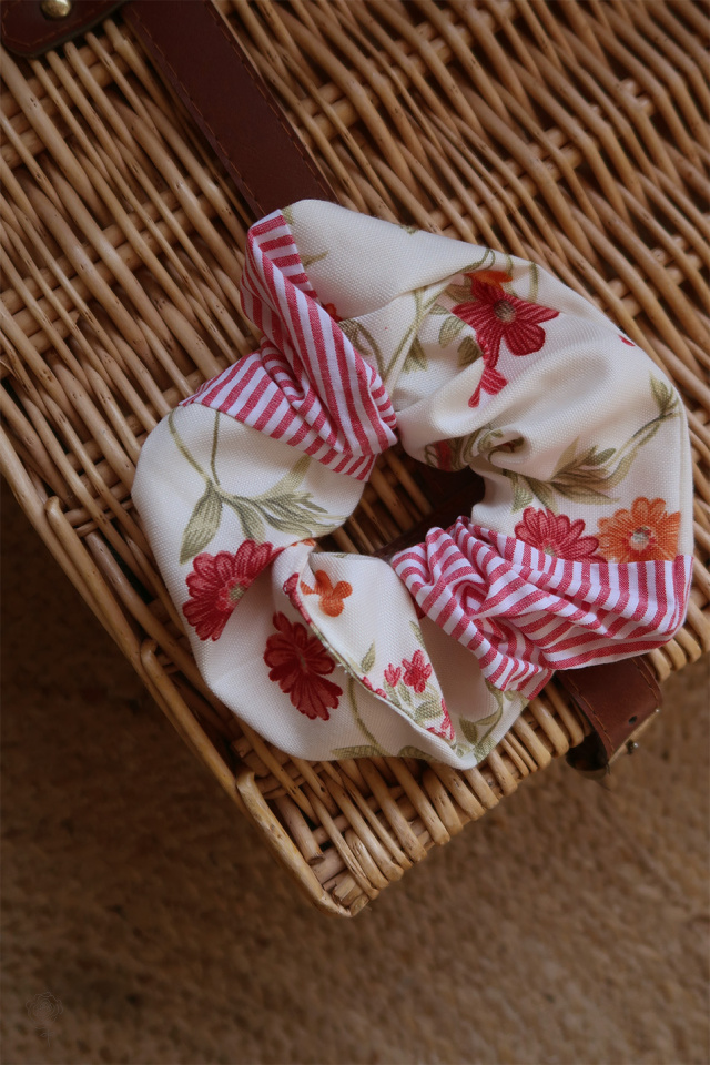 Red Remade Big Cotton Scrunchie 