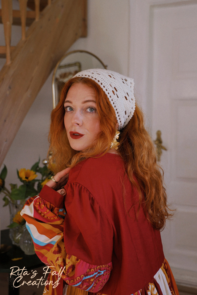 Rita's Playful Red Upcycled Dress | L/XL