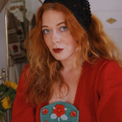 Rita's Black Crochet Triangle Head Scarf