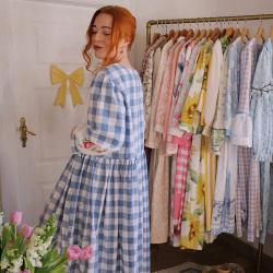 Rita's Blue Picnic Gingham Recycled Dress | L