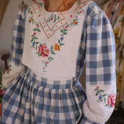 Rita's Blue Picnic Gingham Recycled Dress | L