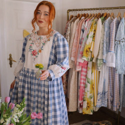 Rita's Blue Picnic Gingham Recycled Dress | L