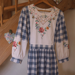 Rita's Blue Picnic Gingham Recycled Dress | L