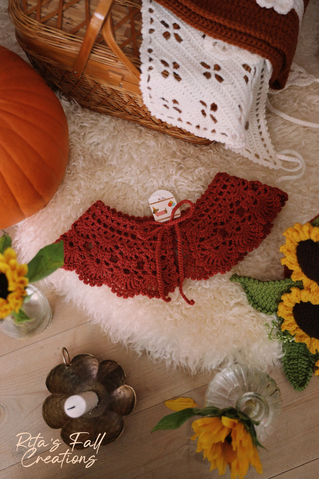 Rita's Burgundy Crochet Collar 