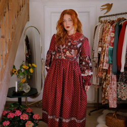 Rita's Burgundy Floral Recycled Dress | M