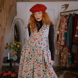 Rita's Elegantly Leafy Recycled Pinafore Dress | S