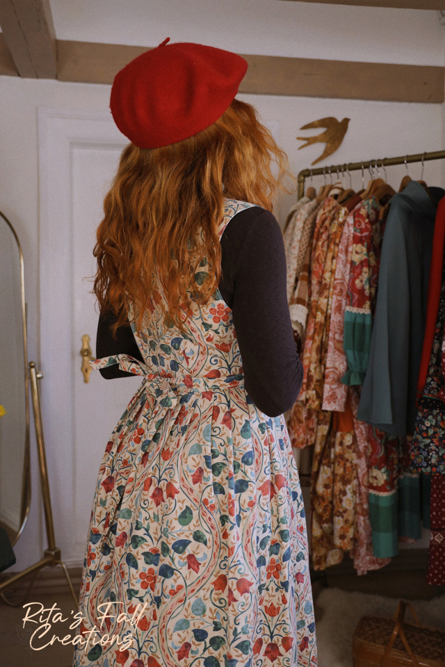 Rita's Elegantly Leafy Recycled Pinafore Dress | S