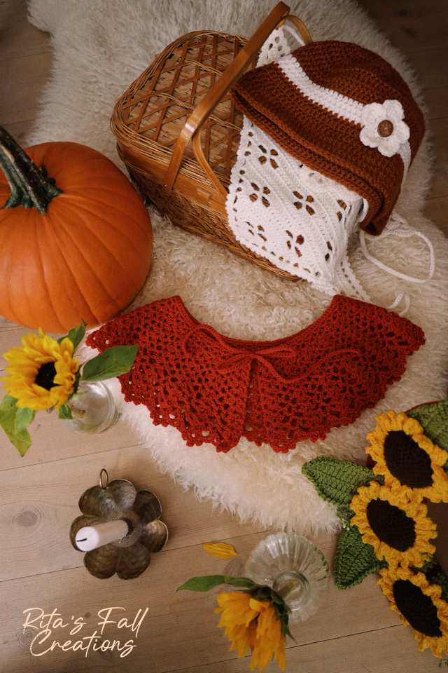 Rita's Elegantly Red Crochet Collar 
