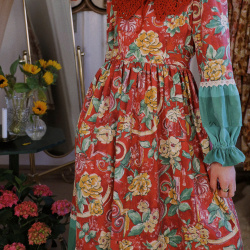 Rita's Romantic Red Floral Recycled Dress | S