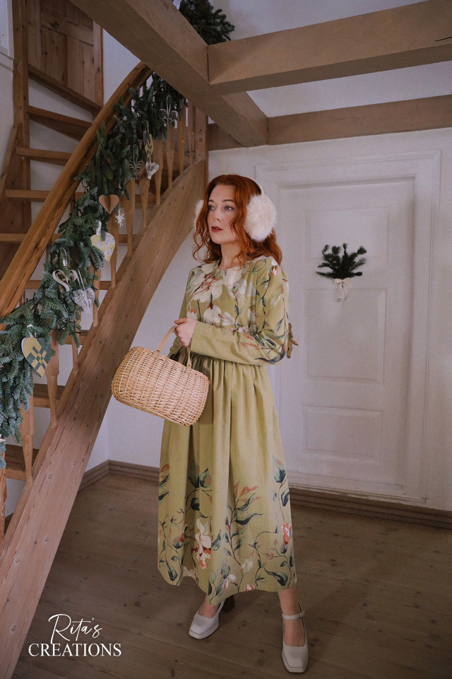 Rita's Green Floral Recycled Dress | M