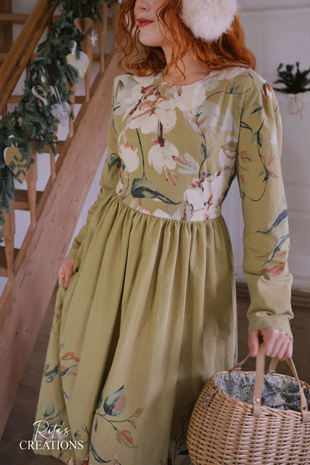 Rita's Green Floral Recycled Dress | M