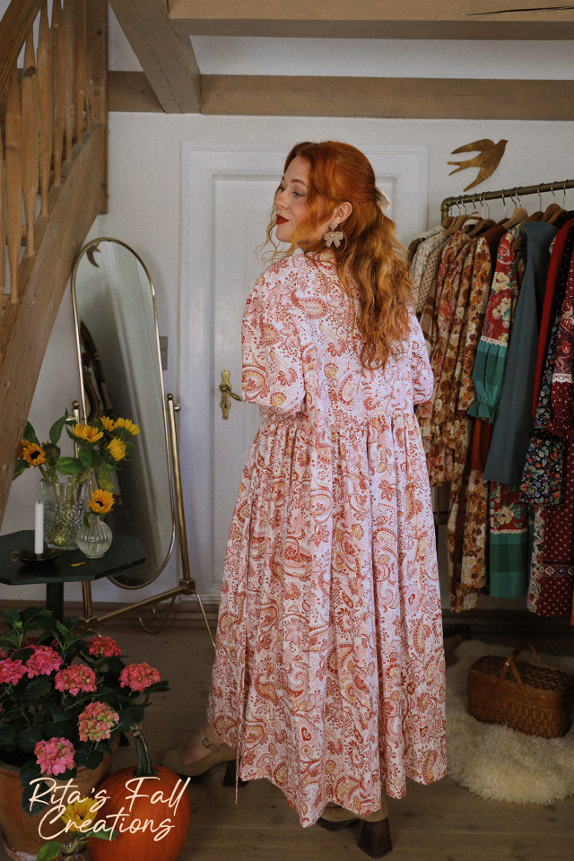 Rita's Orange Paisley Recycled Dress | L