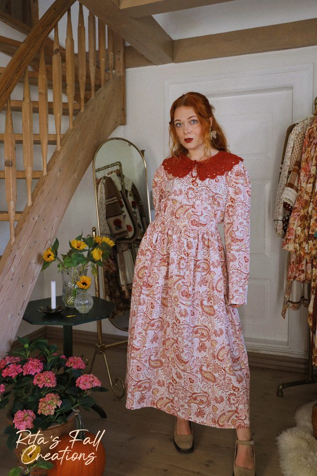 Rita's Orange Paisley Recycled Dress | L