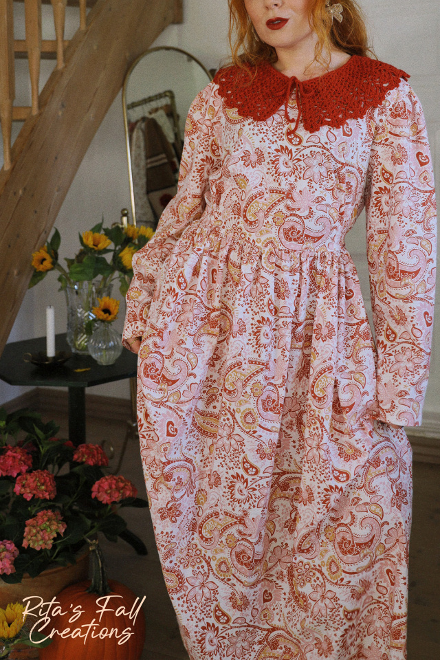 Rita's Orange Paisley Recycled Dress | L